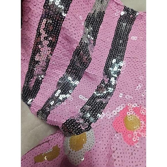 NWOT Simply Southern Pink Sequin Daisy Top Women's Large Crop - Picture 5 of 9